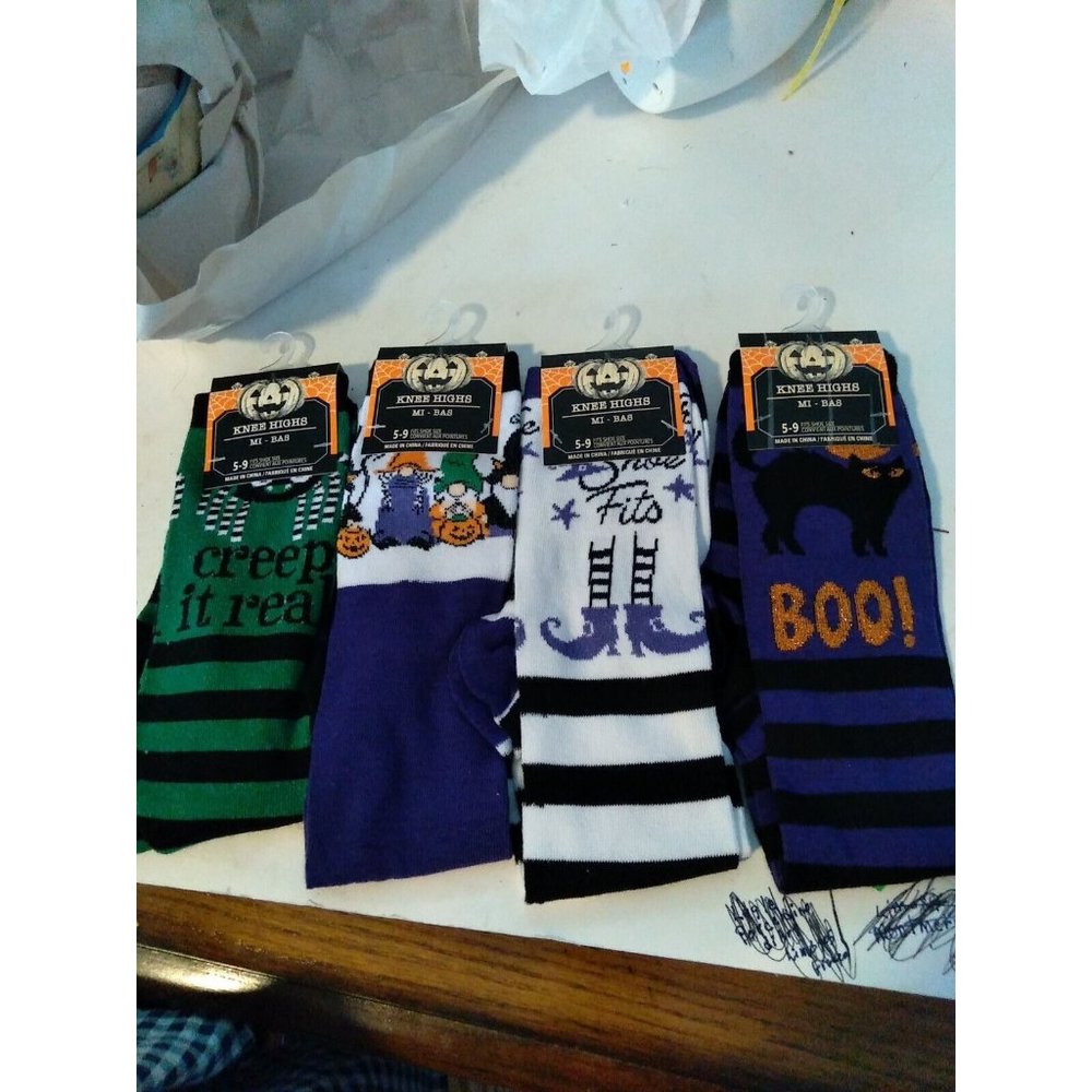 Halloween Knee Hi Socks Sz 5-9 New Choice Of 1 Out Of 4 Available Or Buy All 4